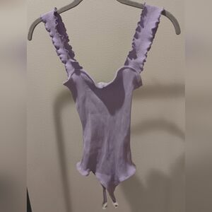 Charlotte Avery Lavender Ribbed Swimsuit/Top